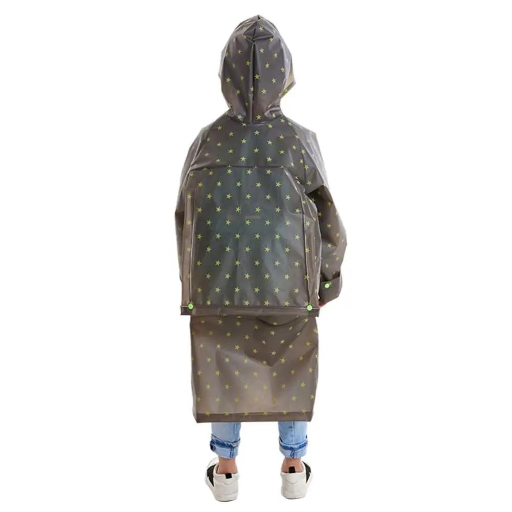 Kids Raincoat EVA Hooded Children Impermeable Poncho Schoolbag Cover Rainwear For School Travel Outdoor Walking Ponc